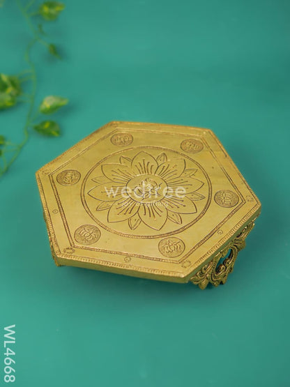 Brass Lotus Designed Chowki - WL4668