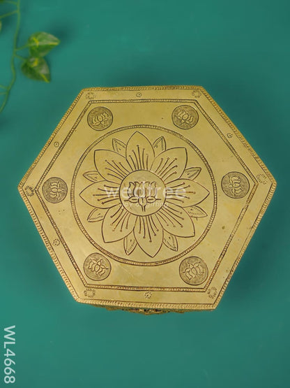 Brass Lotus Designed Chowki - WL4668