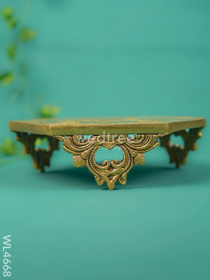Brass Lotus Designed Chowki - WL4668