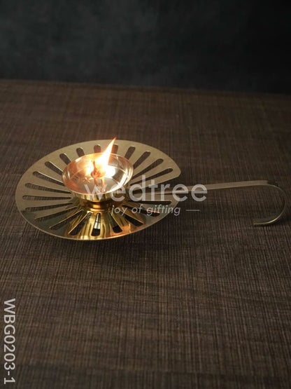 Brass Lotus Leaf Shaped Diya - WBG0203