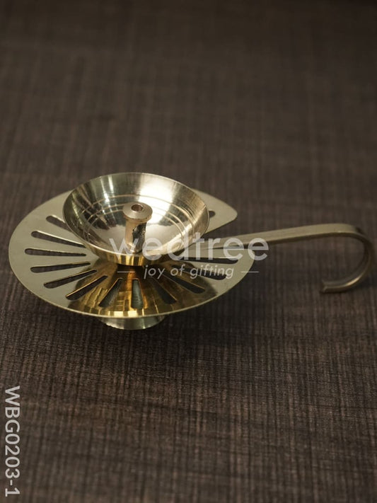 Brass Lotus Leaf Shaped Diya - WBG0203