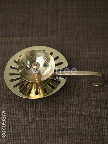 Brass Lotus Leaf Shaped Diya - WBG0203