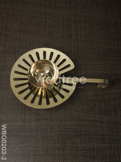 Brass Lotus Leaf Shaped Diya - WBG0203