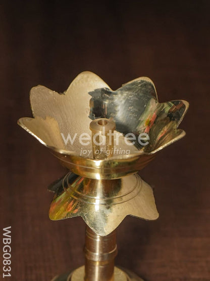 Brass Lotus Shape Diya with Stand - 3.5 inch  - WBG0831