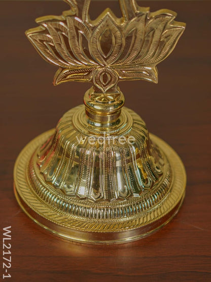 Brass Lotus Shape Kuthu Vilakku with Five Face Diya (Set of 2) - WL2172