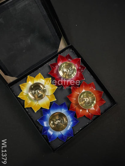 Brass Lotus Shaped Diya  - WL1379