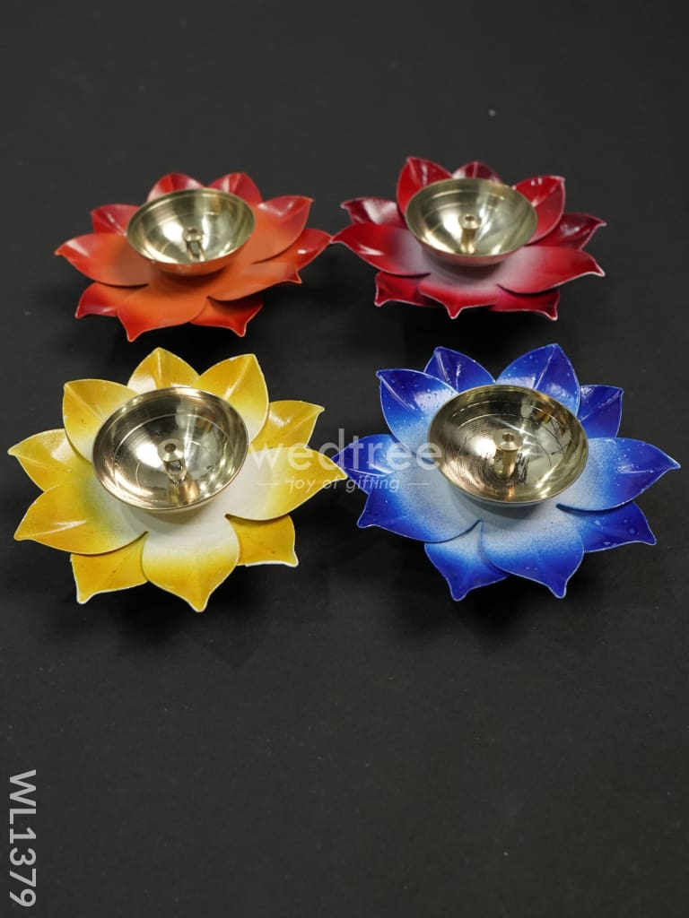 Brass Lotus Shaped Diya  - WL1379