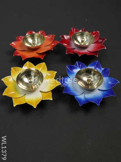 Brass Lotus Shaped Diya  - WL1379