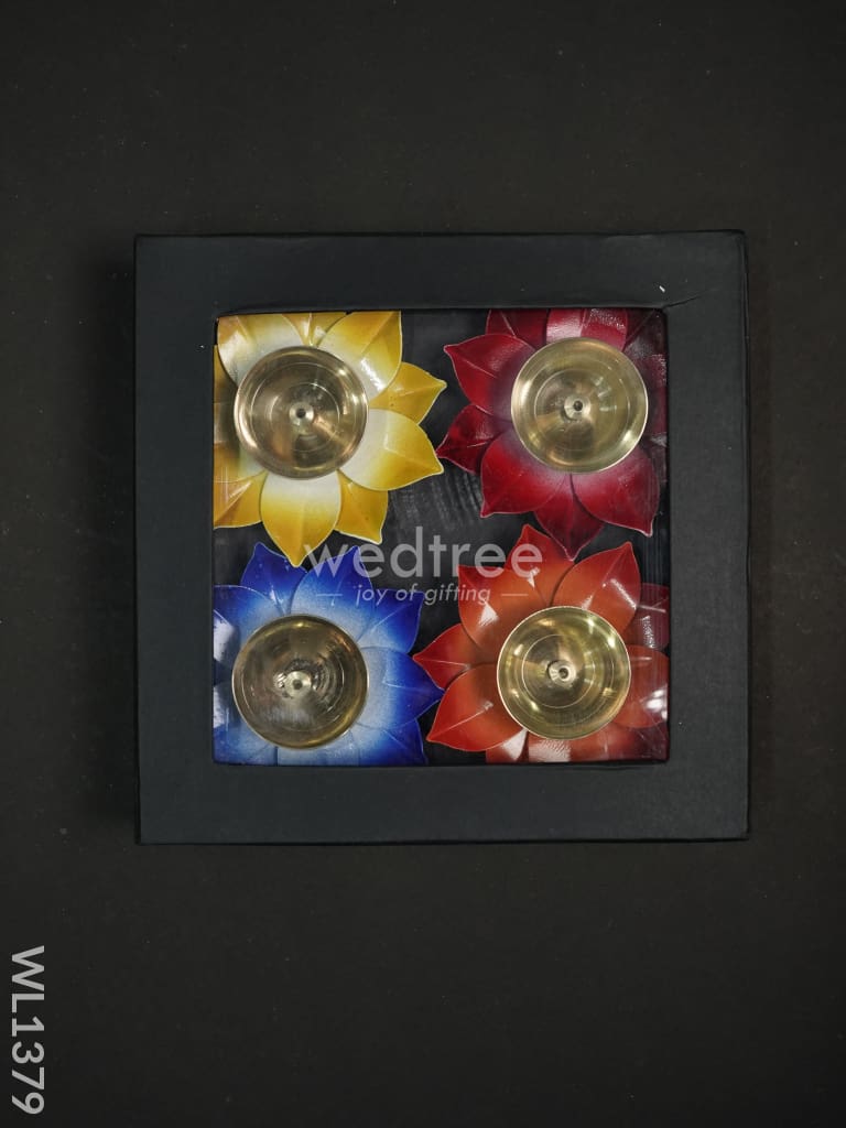 Brass Lotus Shaped Diya  - WL1379