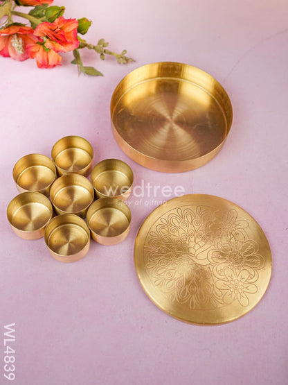 Brass Masala Dibbi - 5 inch - WL4839