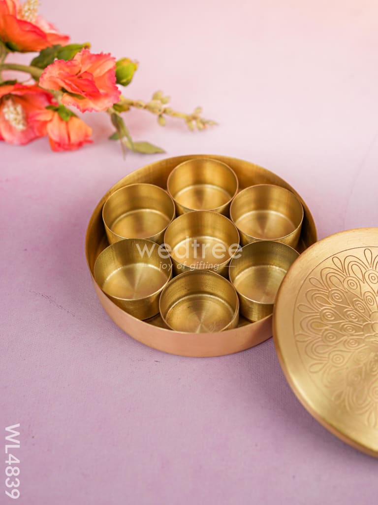 Brass Masala Dibbi - 5 inch - WL4839