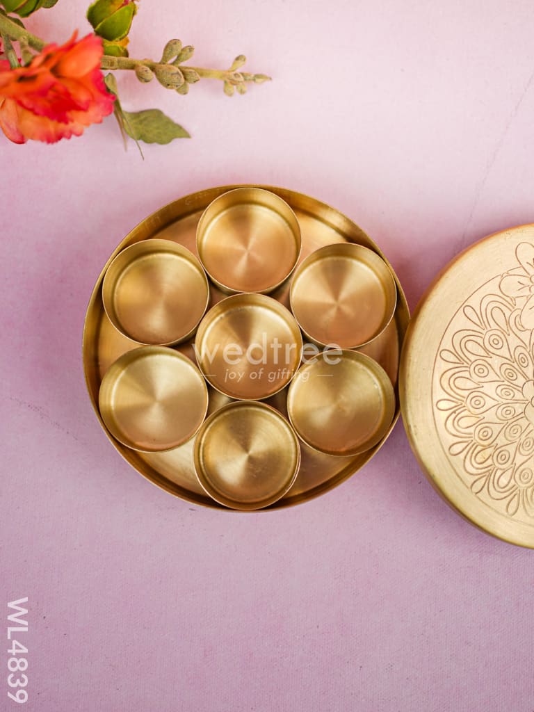 Brass Masala Dibbi - 5 inch - WL4839