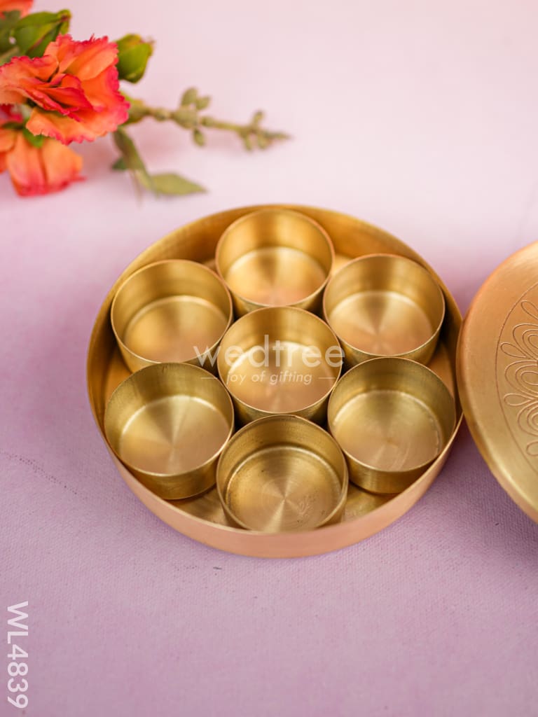 Brass Masala Dibbi - 5 inch - WL4839