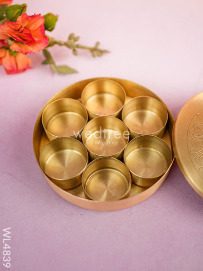 Brass Masala Dibbi - 5 inch - WL4839