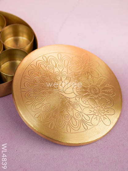 Brass Masala Dibbi - 5 inch - WL4839