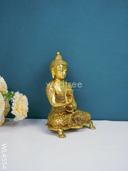 Brass Meditating Buddha Idol - WL4554