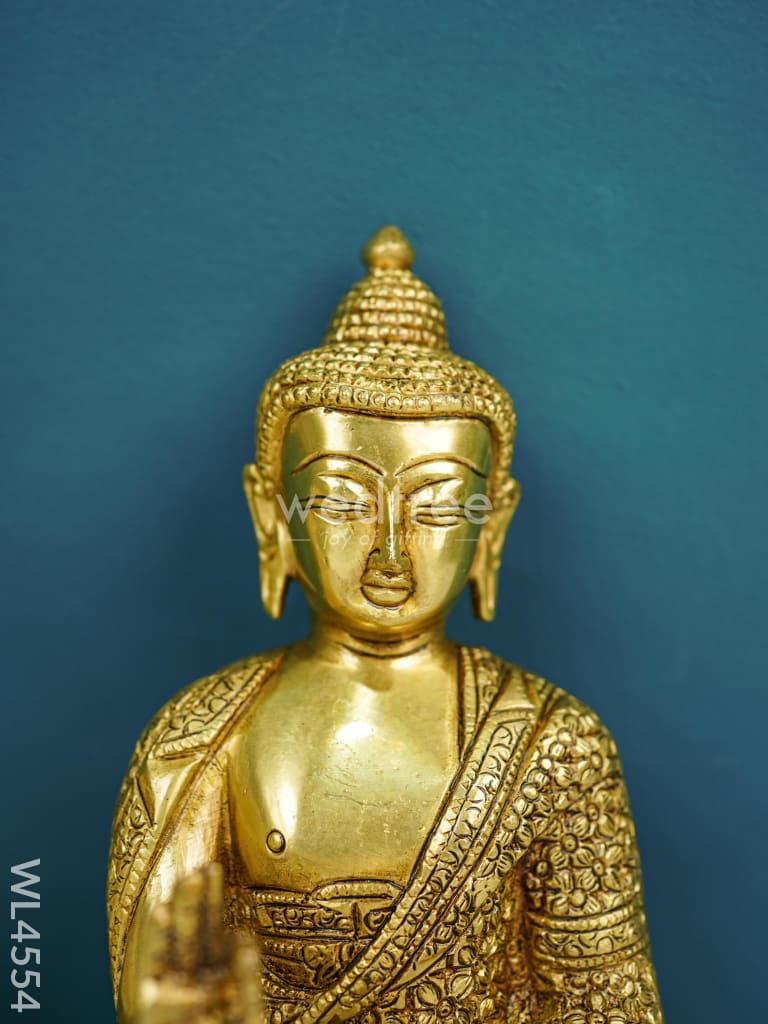 Brass Meditating Buddha Idol - WL4554