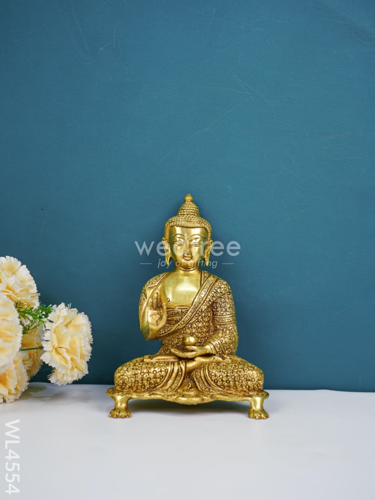 Brass Meditating Buddha Idol - WL4554