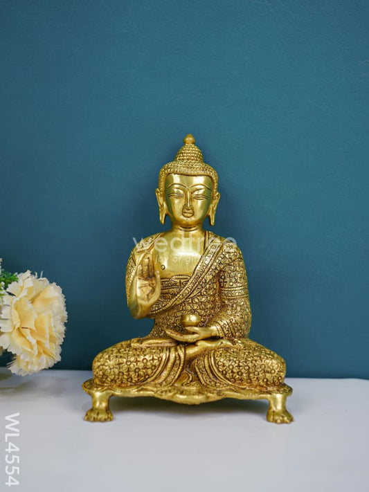 Brass Meditating Buddha Idol - WL4554
