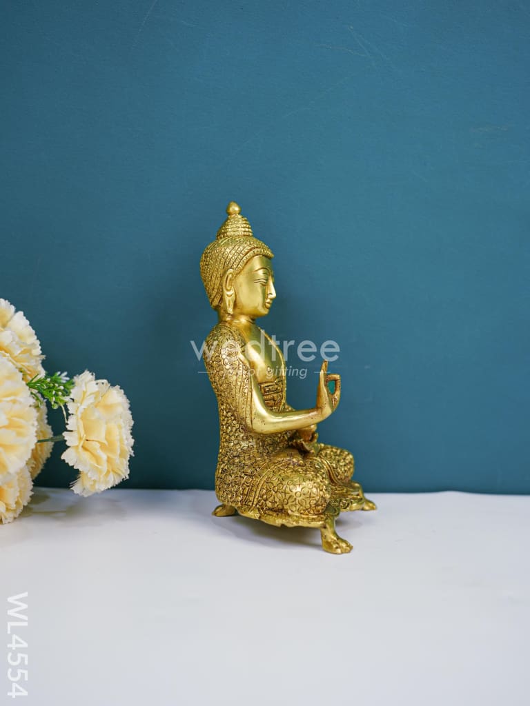 Brass Meditating Buddha Idol - WL4554