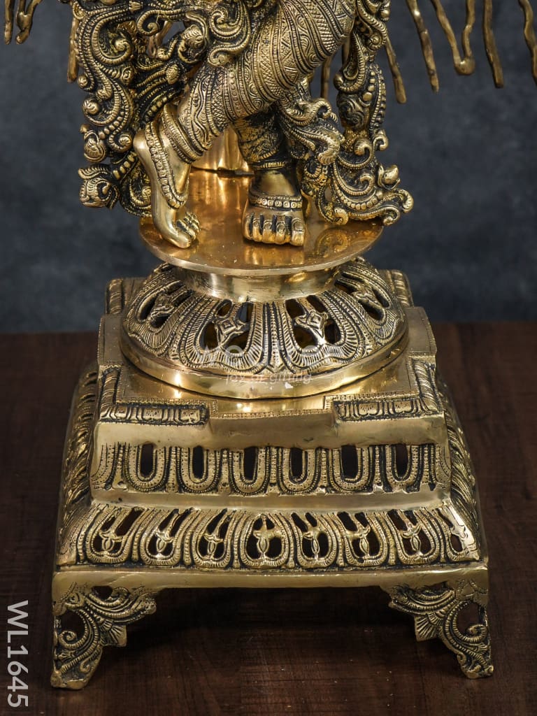 Brass Murali Krishna with Kalpavriksha Tree - WL1645