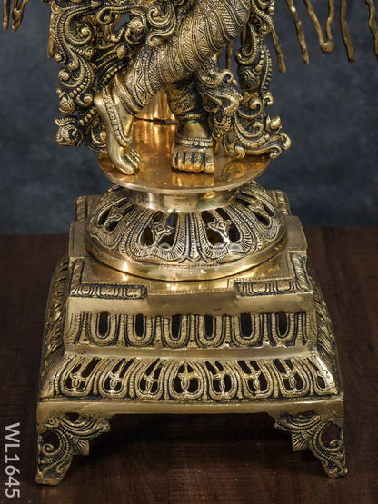 Brass Murali Krishna with Kalpavriksha Tree - WL1645