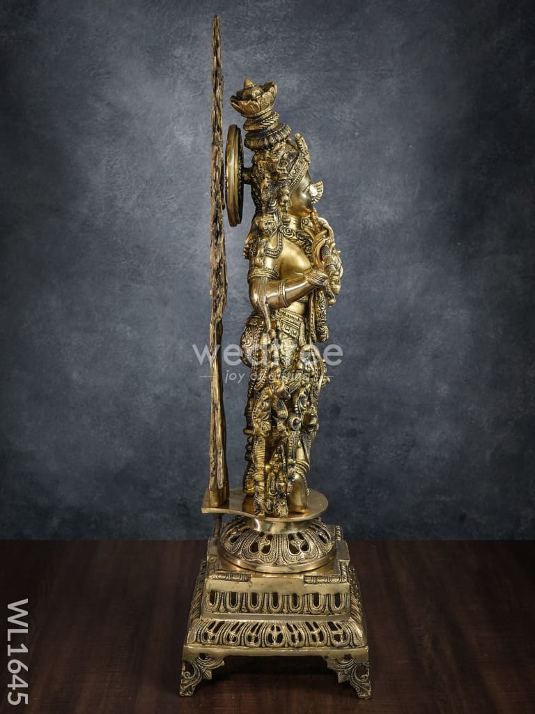 Brass Murali Krishna with Kalpavriksha Tree - WL1645