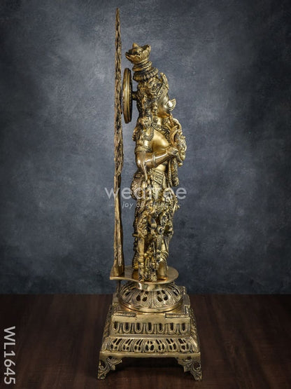 Brass Murali Krishna with Kalpavriksha Tree - WL1645