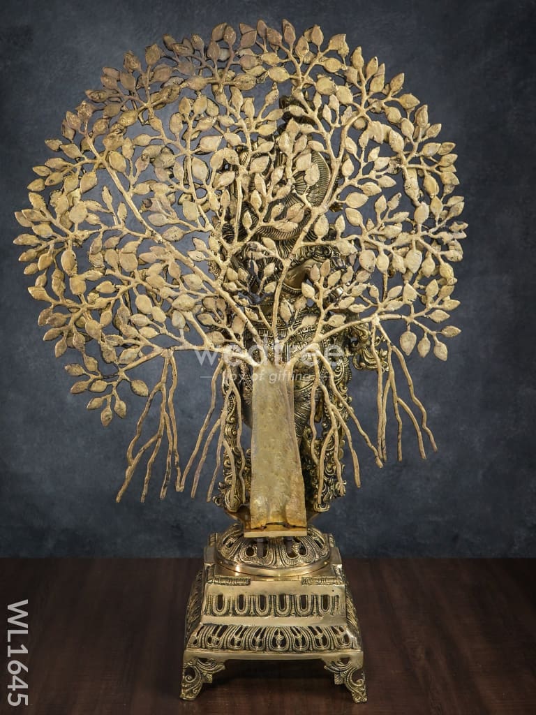 Brass Murali Krishna with Kalpavriksha Tree - WL1645