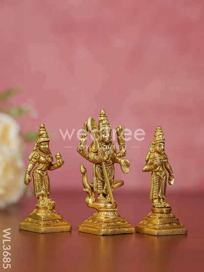Brass Murugan Valli Deivanai Idols - Set of 3 - WL3685
