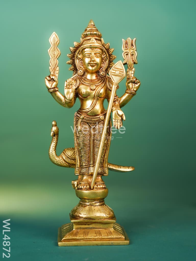 Brass Murugan with Peacock Idol - 11 inch - WL4872