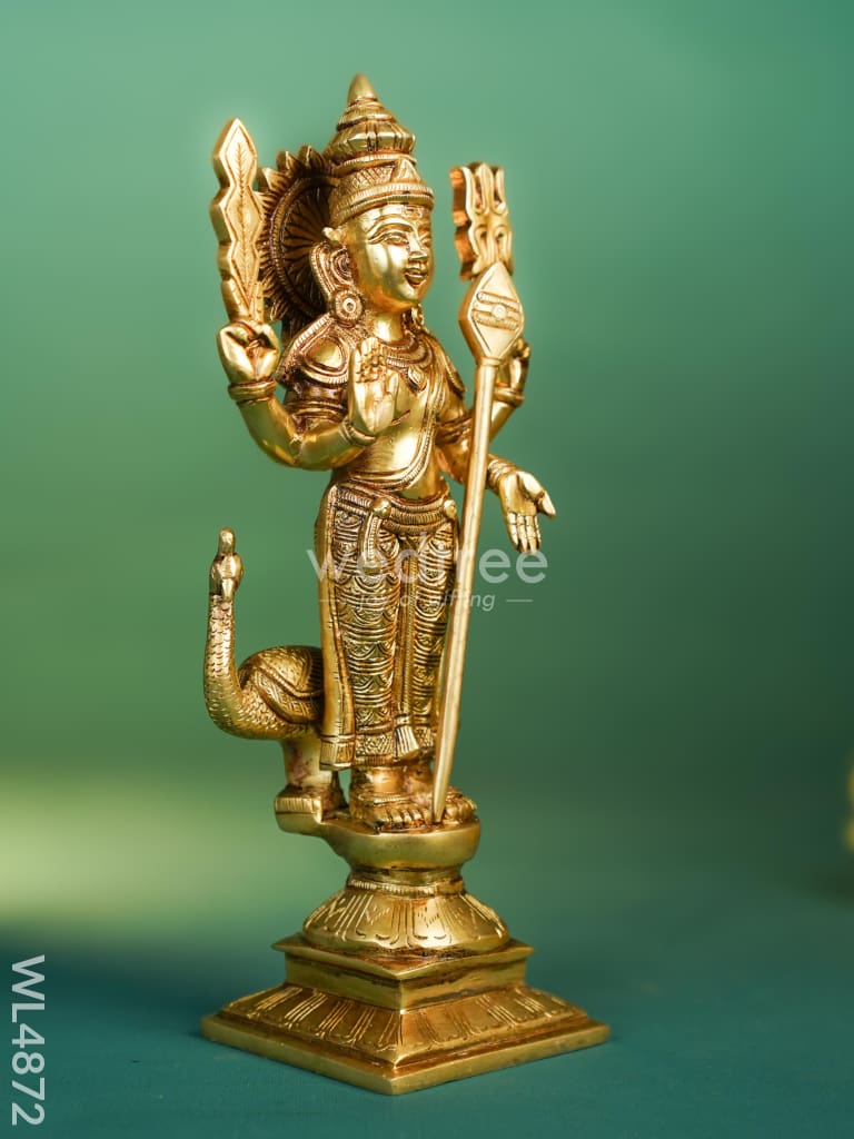 Brass Murugan with Peacock Idol - 11 inch - WL4872
