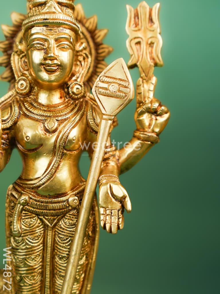 Brass Murugan with Peacock Idol - 11 inch - WL4872
