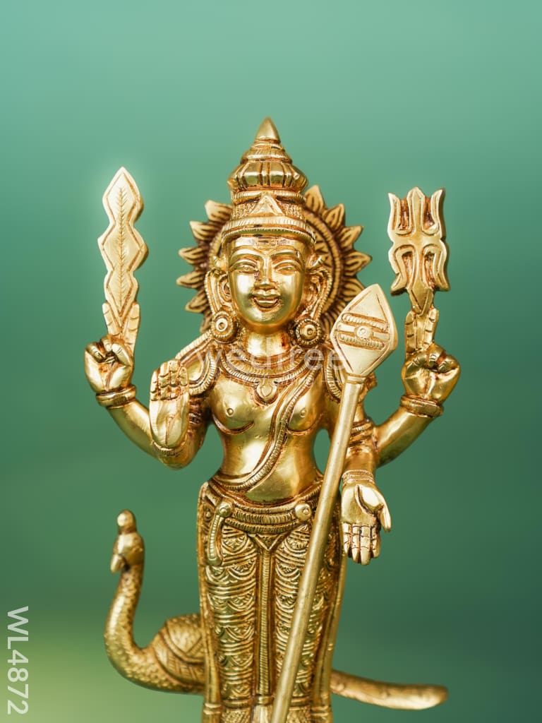 Brass Murugan with Peacock Idol - 11 inch - WL4872