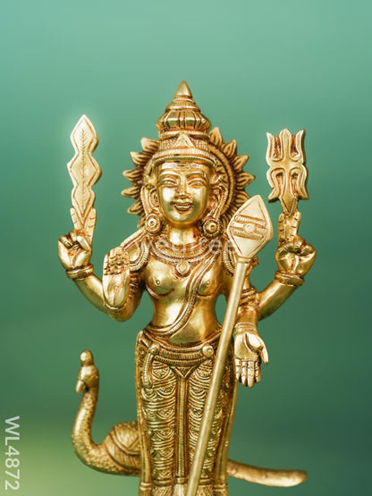 Brass Murugan with Peacock Idol - 11 inch - WL4872
