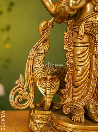 Brass Murugan with Peacock Idol - 20 inch - WL4732