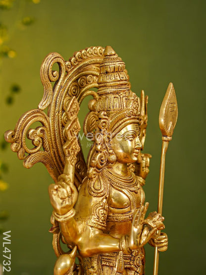 Brass Murugan with Peacock Idol - 20 inch - WL4732
