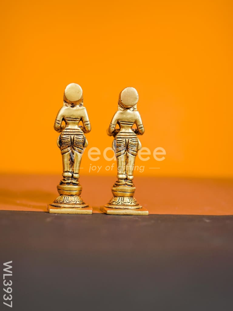 Brass Paavai Diya - Set of 2 - WL3937