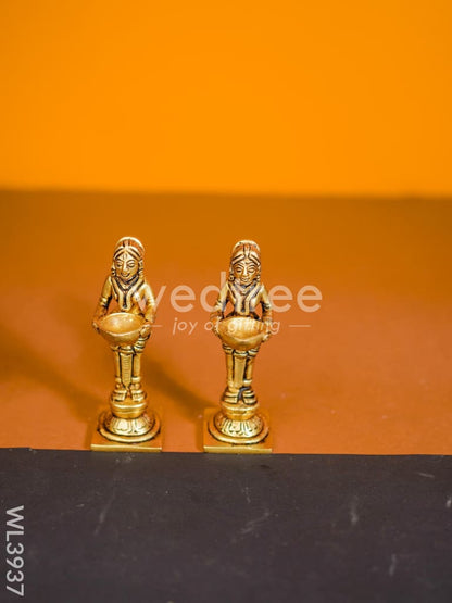 Brass Paavai Diya - Set of 2 - WL3937