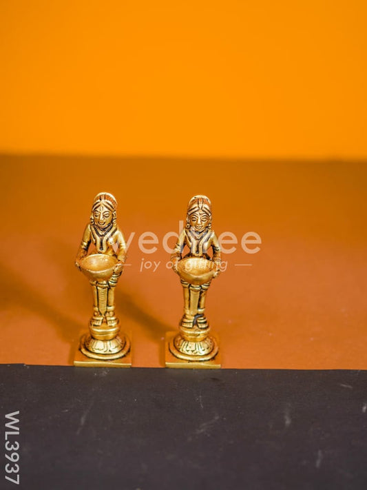 Brass Paavai Diya - Set of 2 - WL3937