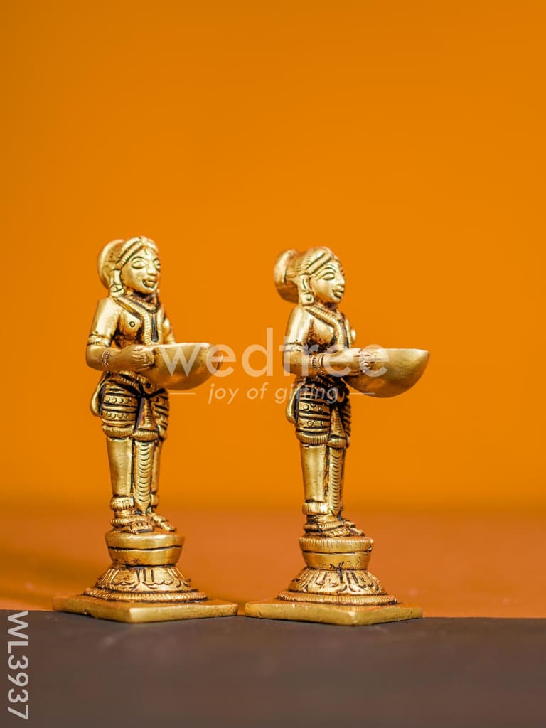Brass Paavai Diya - Set of 2 - WL3937