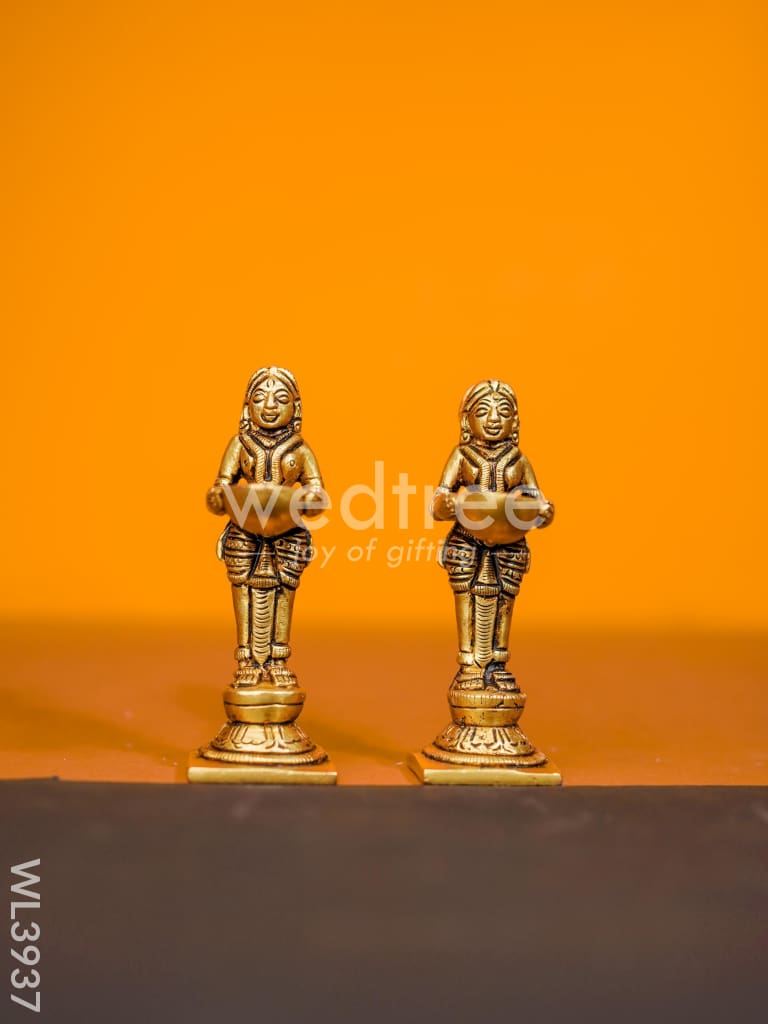 Brass Paavai Diya - Set of 2 - WL3937