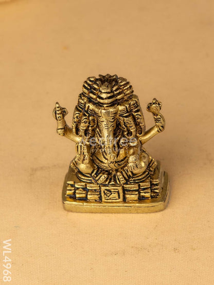 Brass Panchamukhi Ganesha Idol - 3 inch - WL4968
