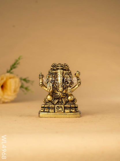 Brass Panchamukhi Ganesha Idol - 3 inch - WL4968