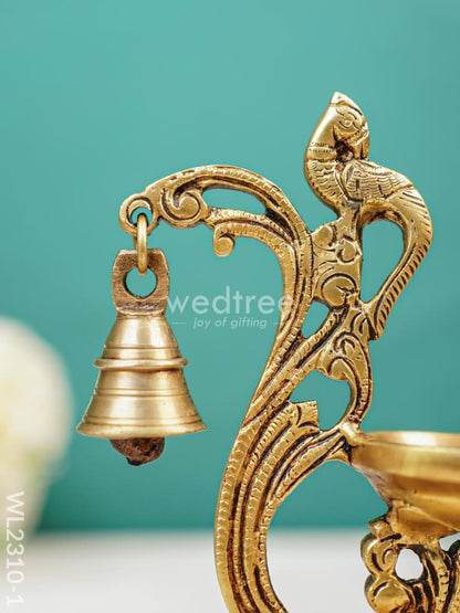 Brass Peacock Diya with Chowki - WL2310