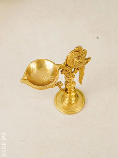 Brass Peacock Diya with Stand - WL4553-1