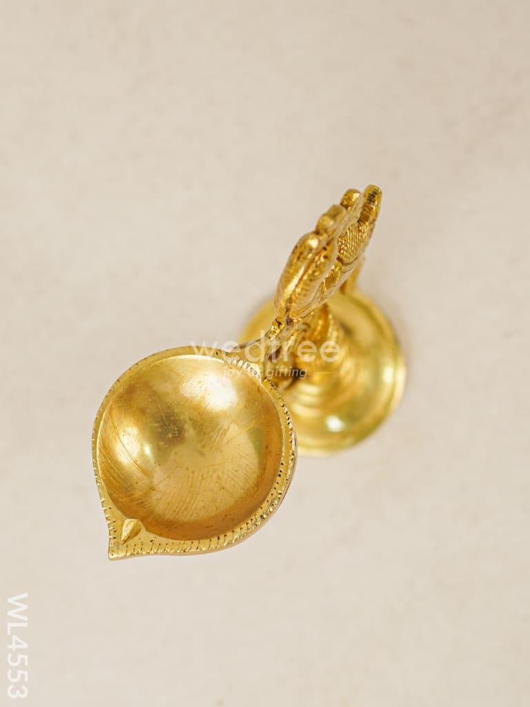 Brass Peacock Diya with Stand - WL4553-1