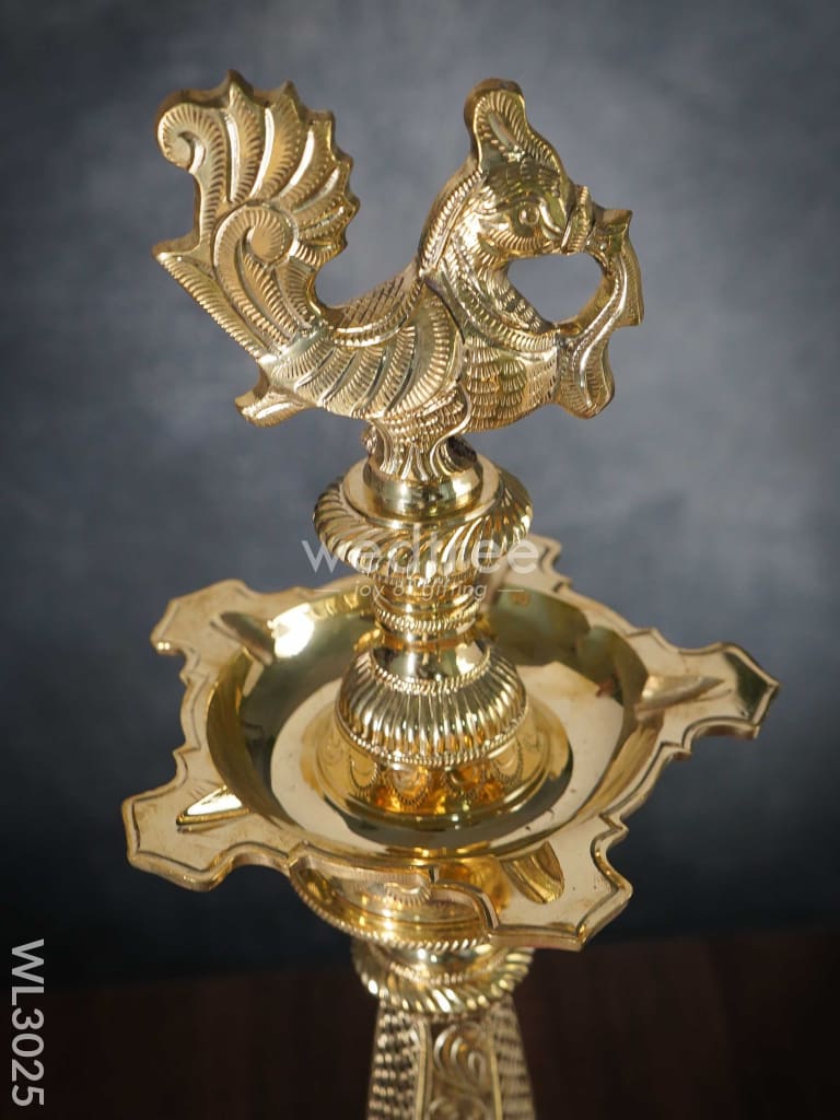Brass Peacock Kuthu Vilaku - Set of 2 - WL3025