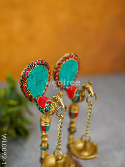 Brass Peacock Stand with Diya (Set of 2) - WL0092