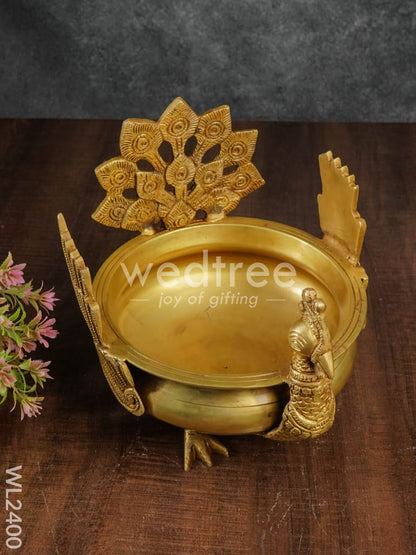 Brass Peacock Urli  - WL2400